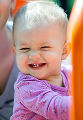 Image showing Beautiful little baby smiling