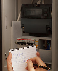 Image showing Rewriting of the electrical meter readings