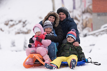 Image showing family portrait on winter vacation