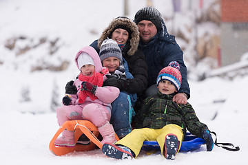 Image showing family portrait on winter vacation