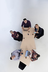 Image showing aerial view of business people group on meeting