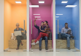 Image showing group of business people in creative working  space