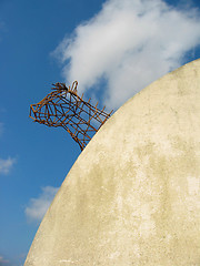 Image showing Iron horse head and wall