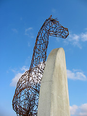 Image showing Iron horse and wall