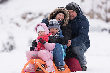 Image showing family portrait on winter vacation