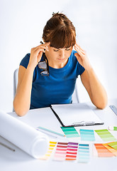 Image showing stressed interior designer