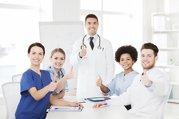 Image showing group of doctors on presentation at hospital