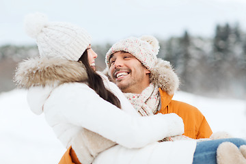 Image showing happy couple outdoors in winter