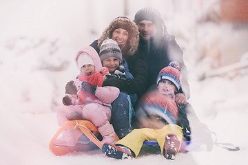 Image showing family portrait on winter vacation