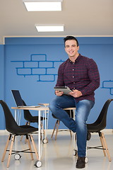 Image showing young startup business man portrait at modern office