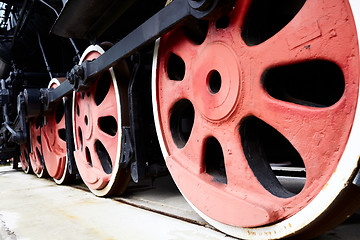 Image showing Old Steam Train Wheels