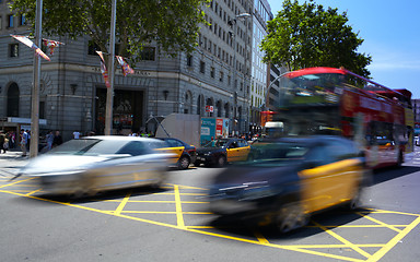 Image showing Traffic in the centre of Barcelona.