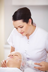 Image showing Woman under facial spa procedure