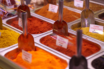 Image showing Traditional spices market in Barcelona.