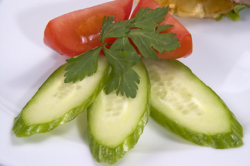 Image showing Cucumber and tomatoes.