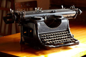 Image showing Old black vintage typewriter