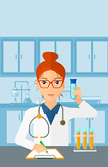 Image showing Laboratory assistant working. 