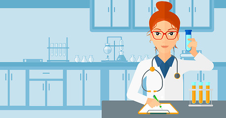 Image showing Laboratory assistant working. 