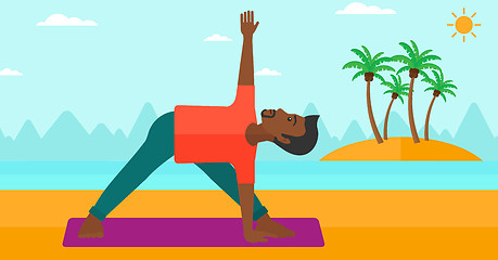 Image showing Man practicing yoga.