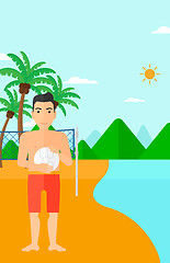 Image showing Beach volleyball player.