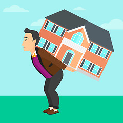 Image showing Man carrying house.