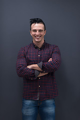 Image showing portrait of young startup business man in plaid shirt