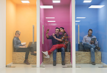 Image showing group of business people in creative working  space