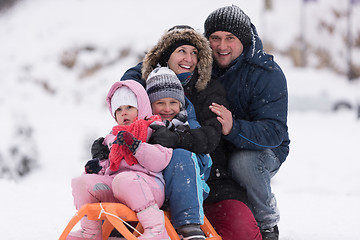 Image showing family portrait on winter vacation