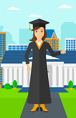 Image showing Graduate showing thumb up sign.