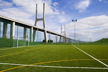 Image showing Cosser field by the bridge