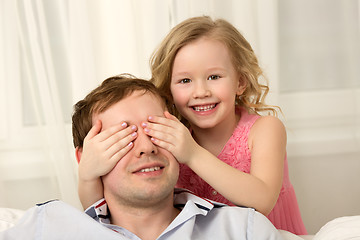 Image showing Let\'s play hide-and-seek, Daddy