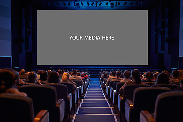 Image showing Empty cinema screen with audience.