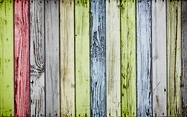 Image showing Colorful wooden background