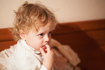 Image showing Adorable thoughtful little child