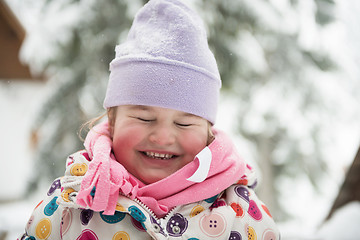 Image showing little girl at snowy winter day