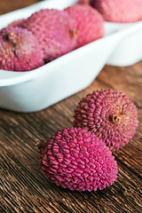 Image showing Lychee fruit (litchi, liechee, or lichee)