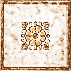 Image showing  Floral tiles vintage