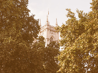 Image showing Westminster Abbey in London vintage