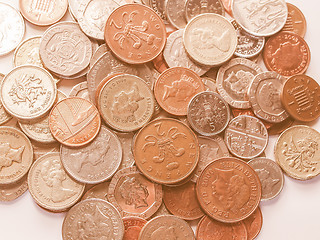 Image showing  Pound coins vintage