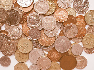 Image showing  Pound coins vintage