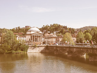 Image showing Retro looking River Po Turin