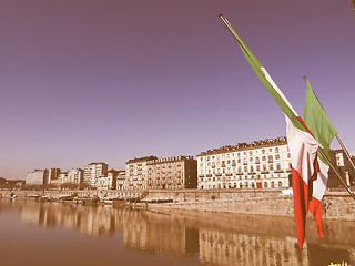 Image showing River Po, Turin vintage