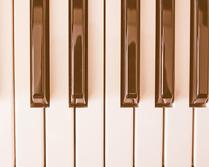 Image showing  Music keyboard keys vintage