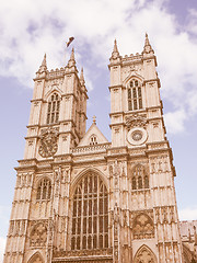 Image showing Retro looking Westminster Abbey in London