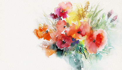 Image showing painted poppies on paper