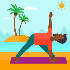 Image showing Man practicing yoga.