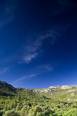 Image showing Blue sky over the rocks mountain