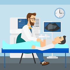 Image showing Patient under ultrasound examination.