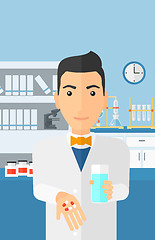 Image showing Pharmacist giving pills.