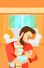 Image showing Man feeding baby.